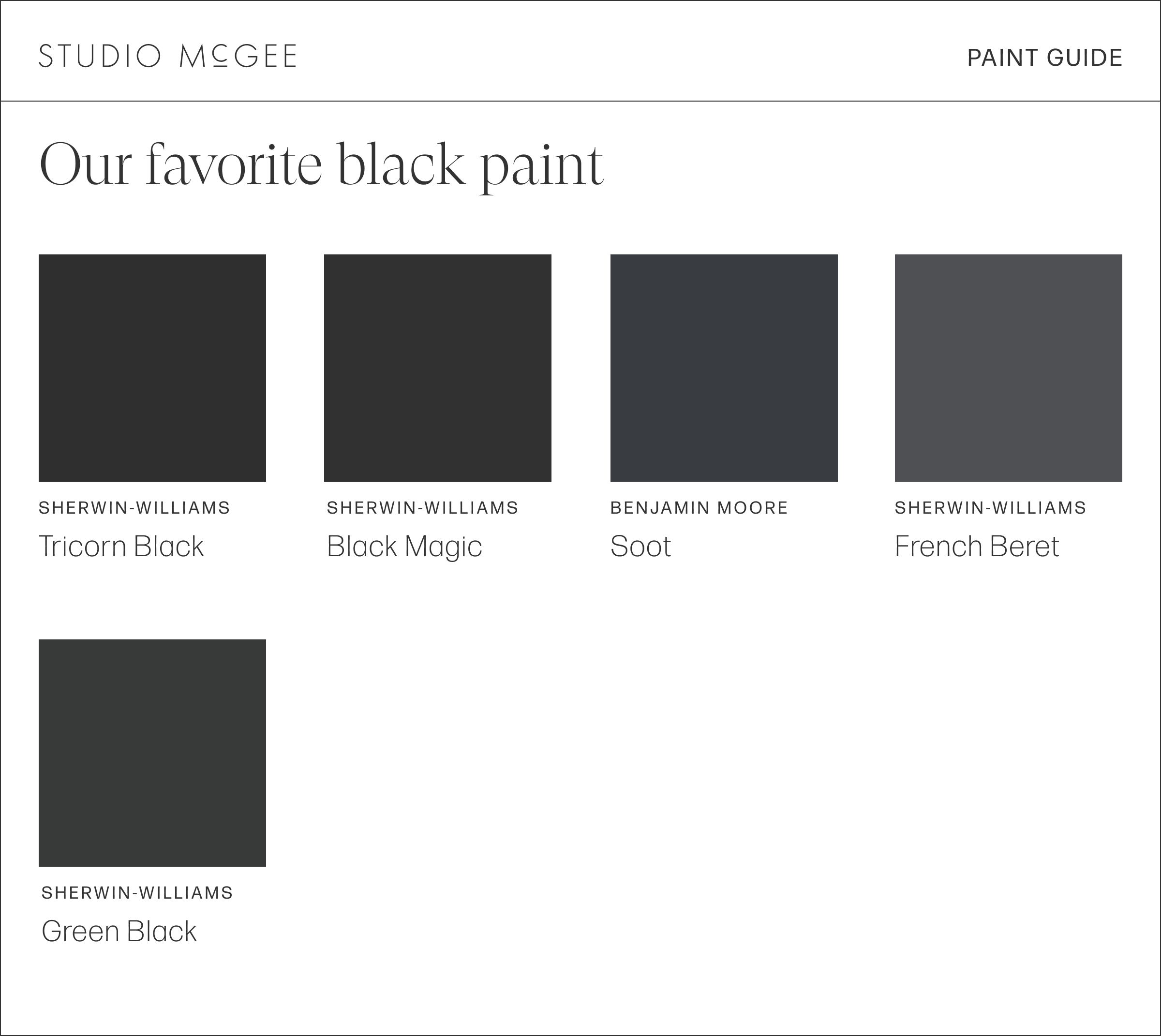 black paint samples