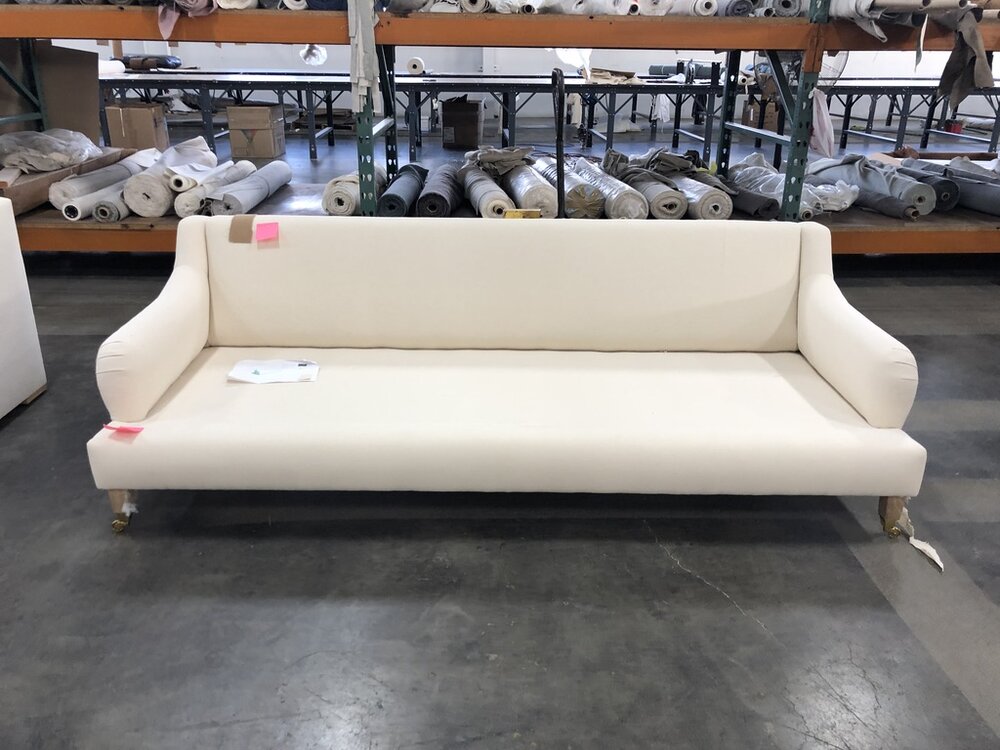Beginning stages of the    Lucille English Roll Arm Sofa.