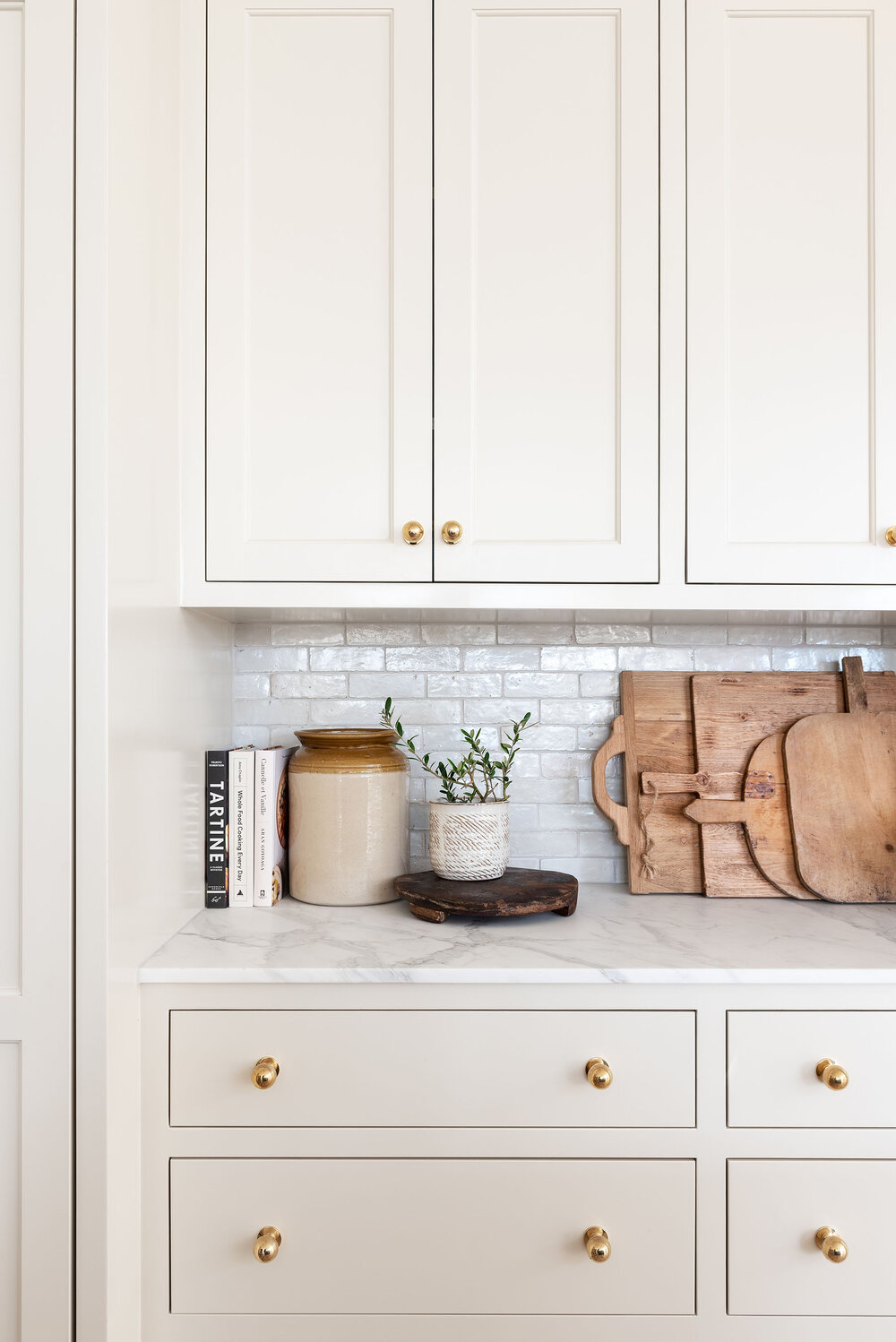 Clé’s     Weathered White Zellige Tile    in    The McGee Home Kitchen.