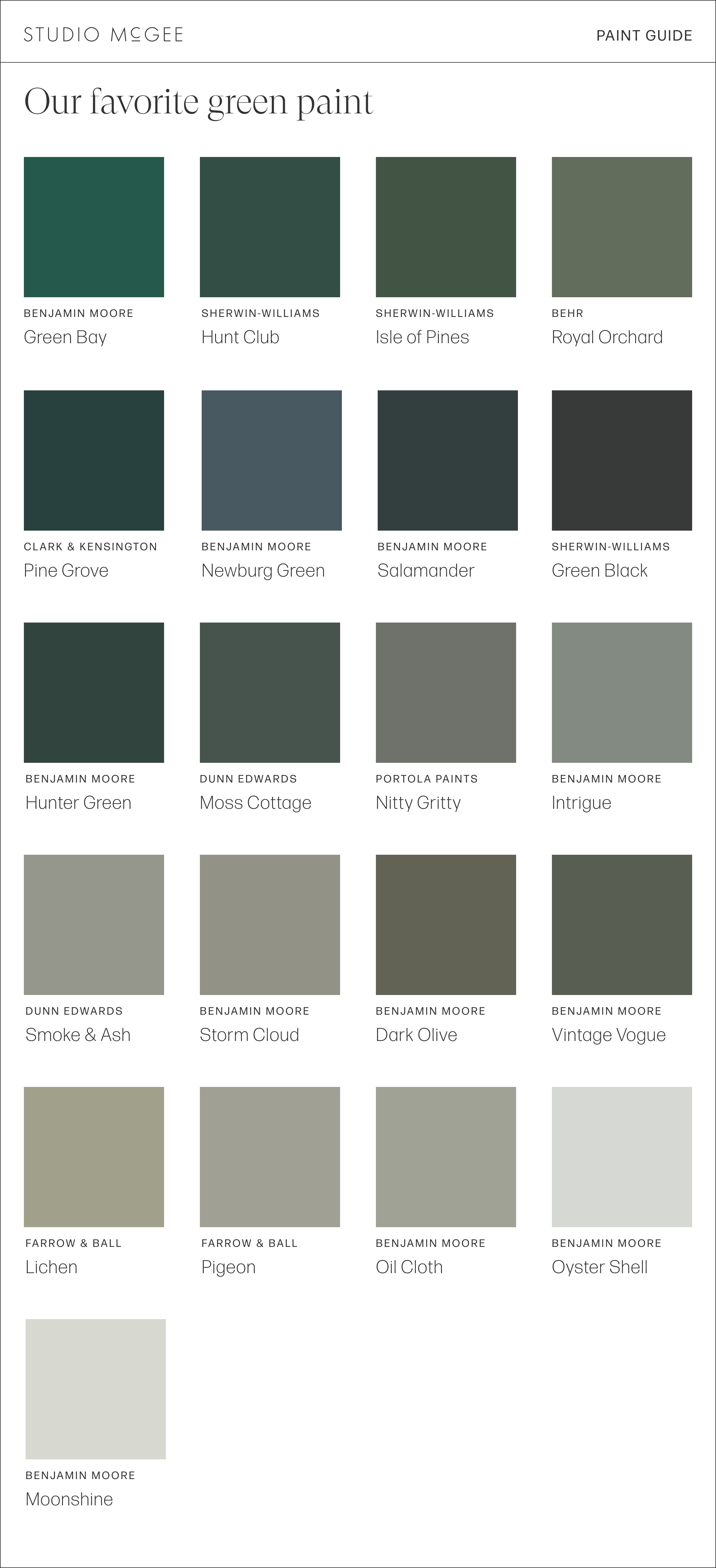 green paint samples