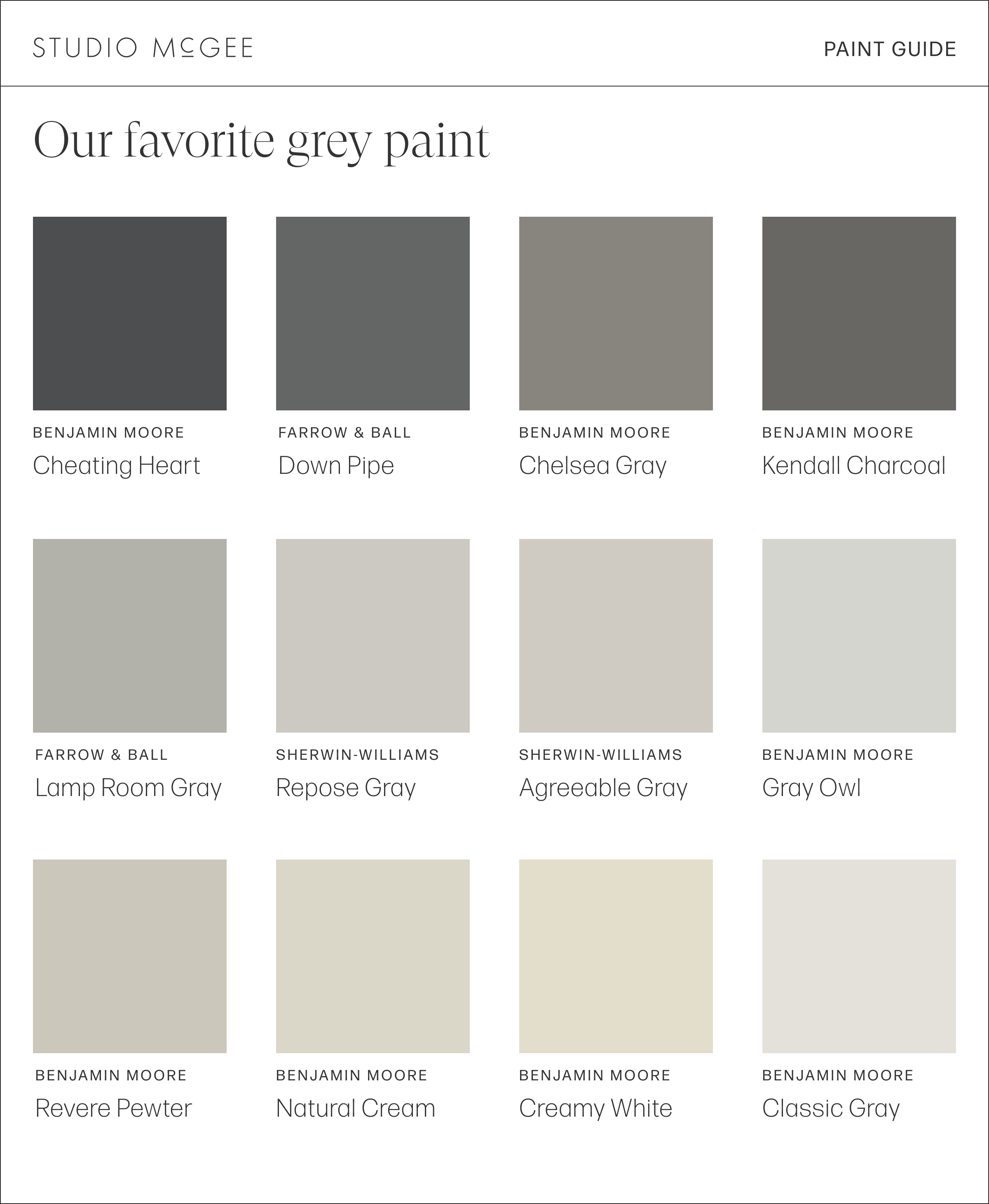 Grey Paint Colour Chart – Find Your Perfect Shade