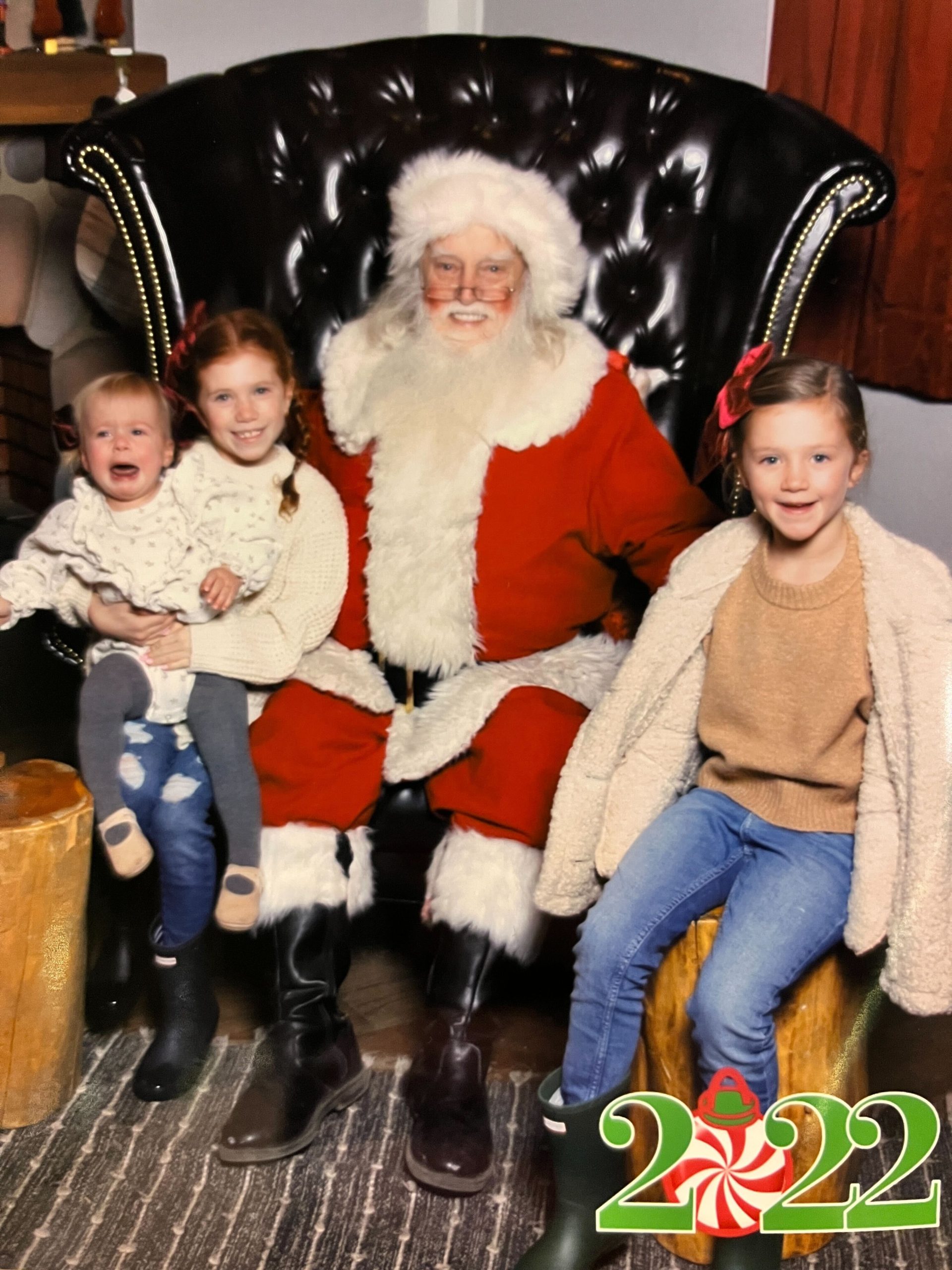 McGee girls with santa