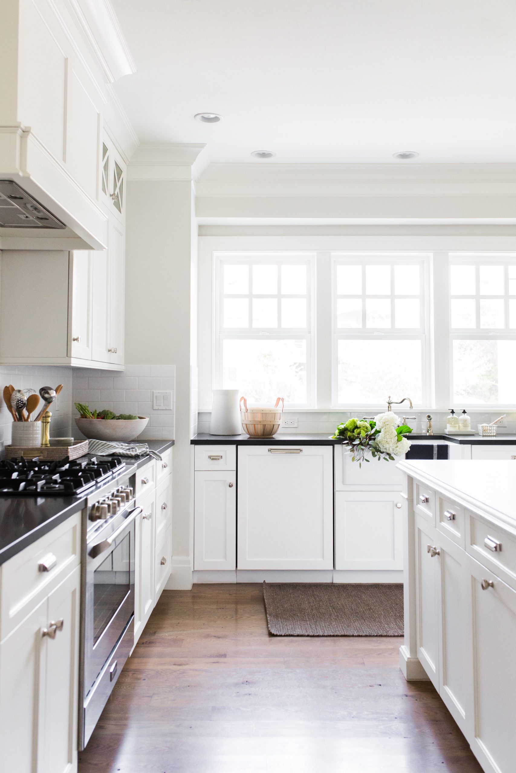 white kitchen with white cabinets