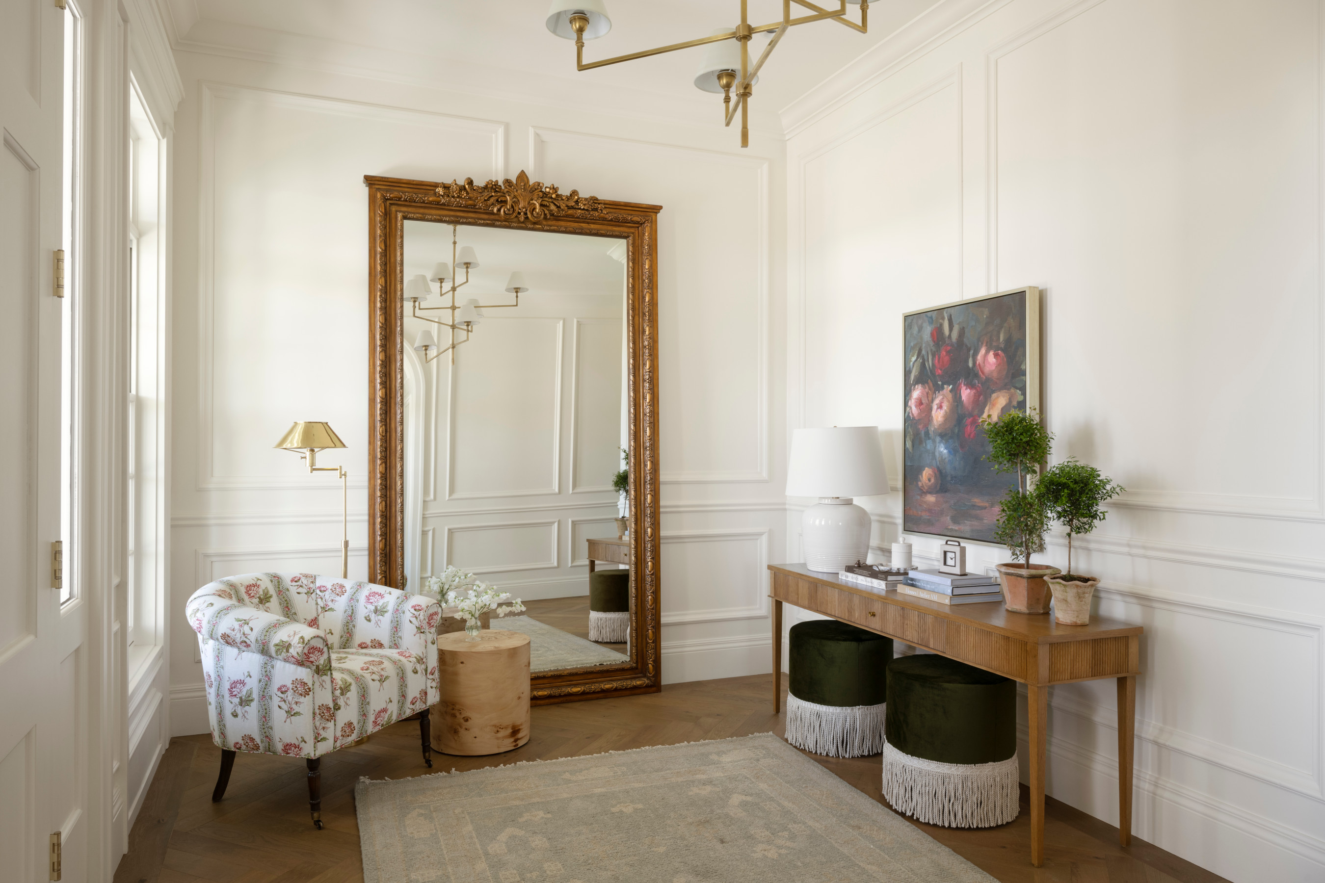 A large mirror in a room, by McGee & Co.