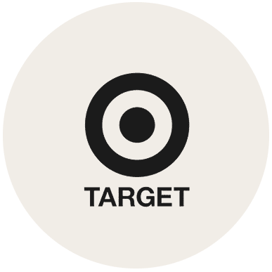 Black Target logo featuring a bullseye symbol with two circles and a dot in the center, above the word TARGET in bold capital letters, on a light background, by McGee & Co.