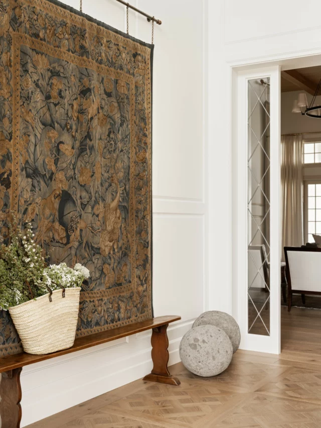 From the very beginning of our Valley Vistas project, we knew that we wanted to incorporate parquet floors. We loved it so much that we didn’t need a rug for the entryway—the flooring does it all.